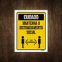 Imagem de Placa Distanciamento Social Cuidado Mantenha 36X46