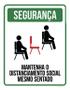 Imagem de Placa Distanciamento Social Mantenha Mesmo Sentado 18X23