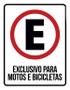 Imagem de Placa Estacionamento Exclusivo Motos Bicicletas 18X23