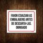 Imagem de Placa Favor Esviar Embalagens Antes De Derscartar 27X35