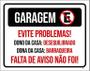 Imagem de Placa Garagem Evite Problemas Falta De Aviso 27X35