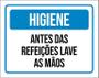 Imagem de Placa Higiene Antes Das Refeições Lave As Mãos 36X46