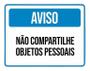 Imagem de Placa Higiene Aviso Não Compartilhe Objetos Pessoais 18X23
