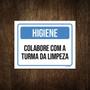 Imagem de Placa Higiene Colabora Com Turma Da Limpeza 18X23