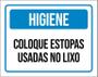 Imagem de Placa Higiene Coloque Estopas Usadas No Lixo 36X46