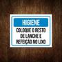 Imagem de Placa Higiene Coloque Resto Lanche Lixo 36X46