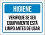 Imagem de Placa Higiene Verifique Equipamento Está Limpo 18X23