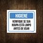 Placa Higiene Verifique Sua Roupa Está Limpa 27X35 - Sinalizo.Com Imagem de Placa Higiene Verifique Sua Roupa Está Limpa 27X35