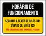 Imagem de Placa Horário Funcionamento Preto Amarelo 36X46