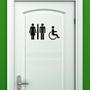 Imagem de Placa Indicativa Banheiro Masculino e Feminino E Deficiente Cadeirante Preto Decorativo Portas MDF