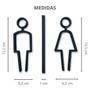 Imagem de Placa Indicativa Sinalização Banheiro Sanitário H,M/Unissex