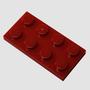 Imagem de Placa LEGO 2x4 Vermelho Escuro (Pacote com 20)