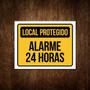 Imagem de Placa Local Protegido Alarme 24 Horas - De Sinalização 36x46