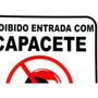 Imagem de Placa Look 20X20Cm(Proibido Entrar Com Capacete) - Kit C/5 Pecas
