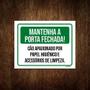 Imagem de Placa Mantenha Portas Fechada Cão Papel Higiênico 18x23 10un