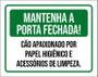 Imagem de Placa Mantenha Portas Fechada Cão Papel Higienico 18X23