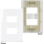 Imagem de Placa Margirius Sleek 4X2 Branca (2Modulos Distanciados) Com Suporte 16024