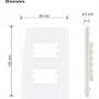 Imagem de Placa Margirius Sleek 4X2 Branca (2Modulos Distanciados) Com Suporte 16024