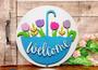 Imagem de Placa Mdf Em Camadas Flores Welcome 29cm