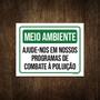 Imagem de Placa Meio Ambiente Programas Combate Poluição 36X46