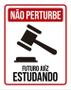 Imagem de Placa Não Perturbe - Futuro Juíz Estudando 36X46