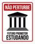 Imagem de Placa Não Perturbe - Futuro Promotor Estudando 18X23