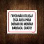 Imagem de Placa Não Utilizar Área Dormir Montar Barraca 18x23cm 10un