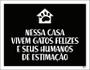 Imagem de Placa Nessa Casa Vivem Gatos Felizes Humanos 36X46