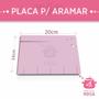 Imagem de Placa p/ Aramar Flores e Folhas - 20 x 24 x 0,8 Ranhuras Grandes e Pequenas Rosa Panelinha Rosa