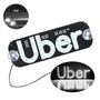 Imagem de Placa Painel Luminoso Led branca12v Uber 2 Ventosas Com Cabo USB letreiro Motorista de Aplicativo