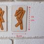 Imagem de Placa Para Banheiro WC Segura Feita Em Madeira Mdf Para Sinalização Masculino Feminino Pose Xixi Cor Branca