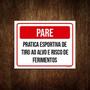 Imagem de Placa Pare Pratica Esportiva Tiro Alvo Risco 27X35