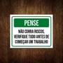 Imagem de Placa Pense Não Corra Riscos Verifique Tudo 18X23 Ml2730 - A