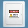 Imagem de Placa Perigo Chave Geral Pvc Auto Adesivo Eletricidade