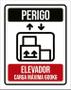 Imagem de Placa Perigo Elevador Carga Máxima 600 Kg 36X46