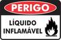 Imagem de Placa Perigo Líquido Inflamável Sinalização Cuidado 30x20cm