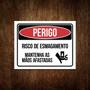 Imagem de Placa Perigo Risco Esmagamento Mantenha Mãos Afastadas 27X35