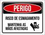 Imagem de Placa Perigo Risco Esmagamento Mantenha Mãos Afastadas 27X35