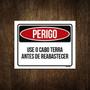 Imagem de Placa Perigo Use Cabo Terra Antes Reabastecer 27X35
