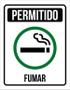 Imagem de Placa Permitido Fumar Área Fumantes - De Sinalização 36X46