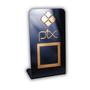 Imagem de Placa Pix Para Pagamento QR Code Preta - Kit 3 UNID COR: Preto com Bronze