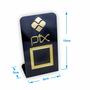 Imagem de Placa Pix Para Pagamento QR Code Preta - Kit 4 UNID COR: Preto com Dourado