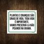 Imagem de Placa Plantas E Crianças Não Pise Na Grama 18X23