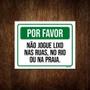 Imagem de Placa Por Favor Não Jogue Lixo Nas Ruas Rio Praia 18X23