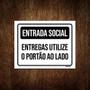 Imagem de Placa Preta - Entrada Social Entrega Utilizar Ao Lado 27X35