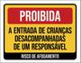Imagem de Placa Proibido Crianças Sem Responsável Afogamento 36X46