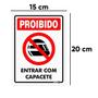 Imagem de Placa Proibido Entrar com Capacete 15 x 20 Cm PS618 Encartale
