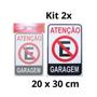 Imagem de Placa Proibido Estacionar Garagem Guincho 20x30 - Kit Com 02
