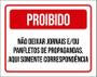 Imagem de Placa Proibido Não Deixar Jornais Propagandas 18X23