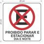 Imagem de Placa Proibido Parar e Estacionar Dia e Noite 25 x 25 cm em poliestireno 2mm